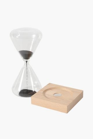 Magnetic Hourglass On Wooden Stand