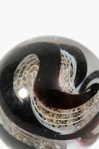 Marble Glass Paper Weight, 10cm