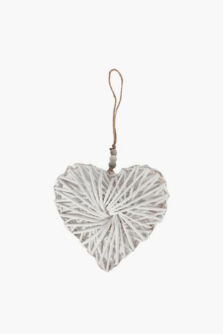 Woven Beaded Hanging Heart Large