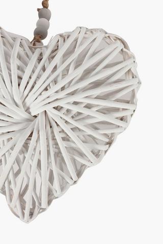 Woven Beaded Hanging Heart Large