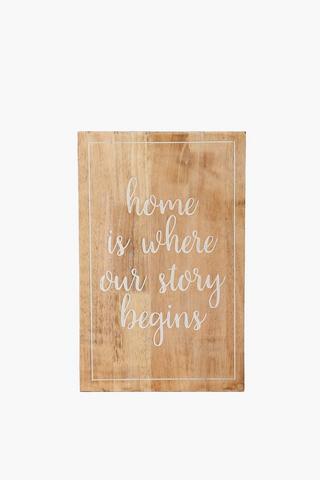 Mango Wood Script Sign Large