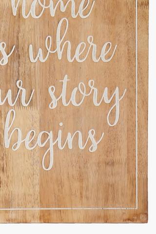 Mango Wood Script Sign Large