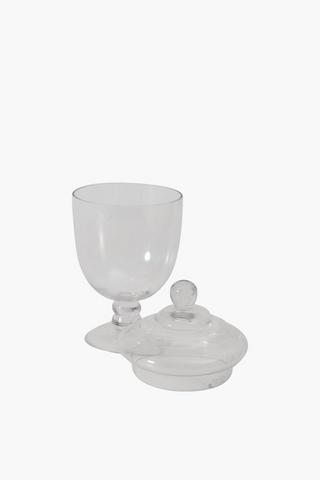 Glass Footed Decor Jar, 15cm