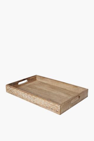 Ripple Hand Carved Wooden Tray