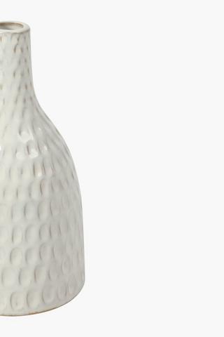Dimple Glazed Vase M Wht