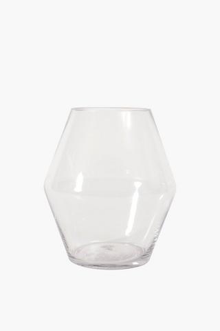 Glass Diamond Vase, Large