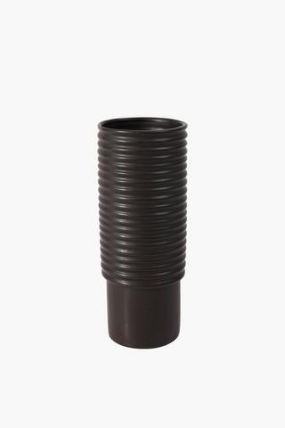 Ribbed Ceramic Vase, Large