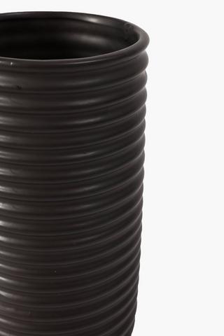 Ribbed Ceramic Vase, Large