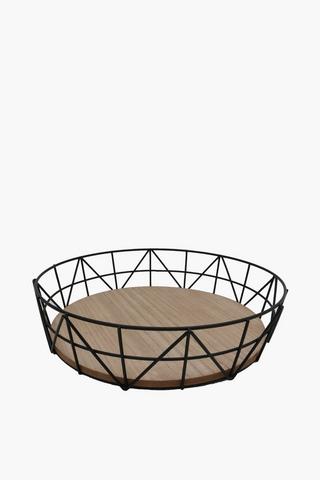 Metal And Wood Decor Tray