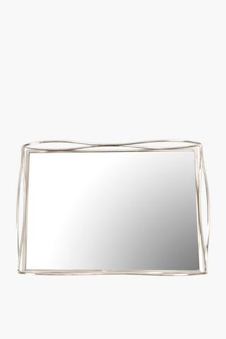 Metal And Glass Rectangular Decor Tray