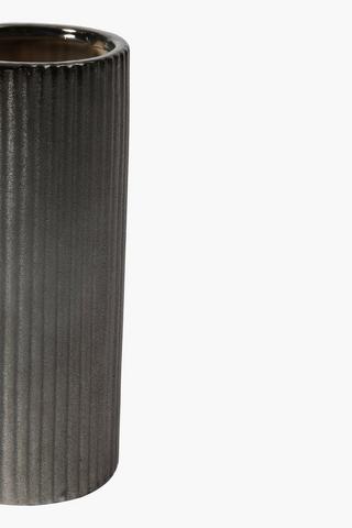 Barcelona Ceramic Ribbed Vase