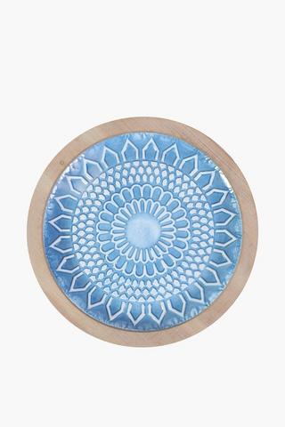 Floral Metal Decor Plate