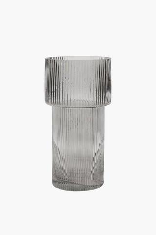 Ribbed Glass Vase Tall