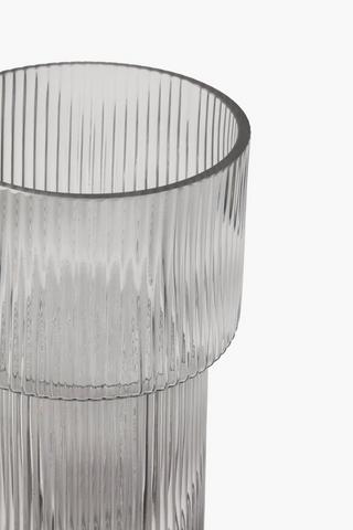 Ribbed Glass Vase Tall