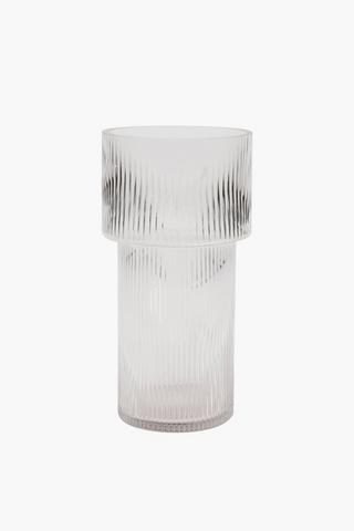 Ribbed Glass Vase Tall