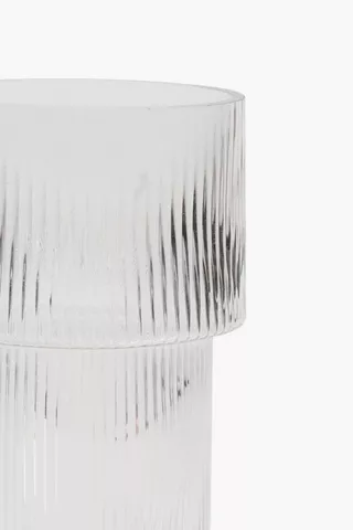 Ribbed Glass Vase Tall