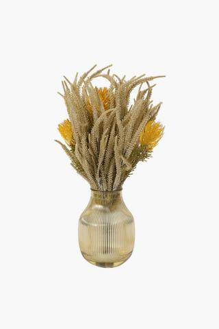 Dried Bunch In Glass Vase