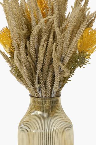 Dried Bunch In Glass Vase