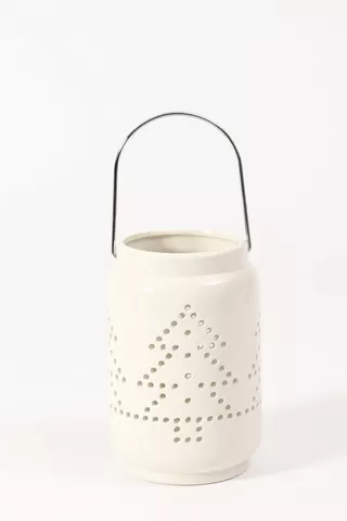 Ceramic Tree Cut Lantern