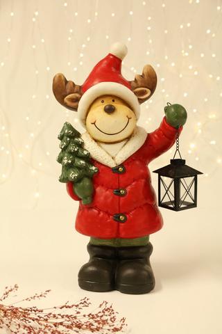Ceramic Reindeer Statue