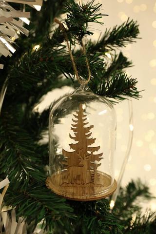 Cloche Reindeer Bauble
