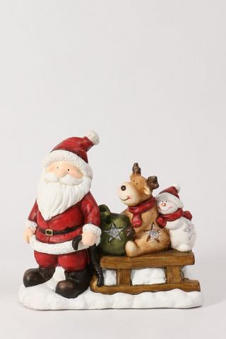 Ceramic Santa Led Sleigh