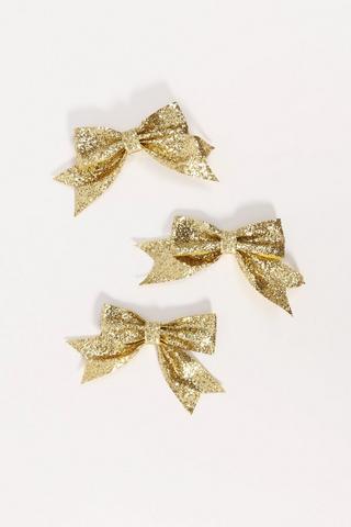 3 Pack Shine Glitter Bows