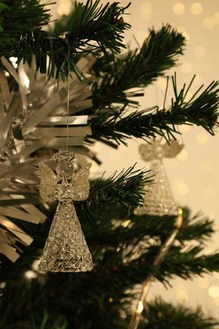 3 Pack Glass Hanging Angels