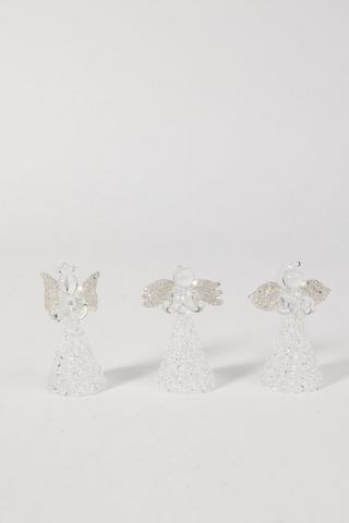 3 Pack Glass Hanging Angels