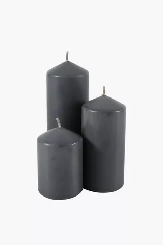 3 Unscented Pillar Candles