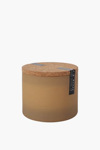Honey And Cinnamon Frosted Glass Candle, Large