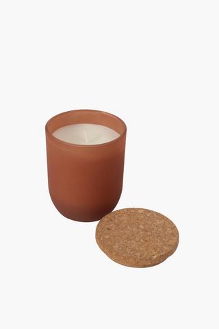 Rose Frosted Glass Candle, Small