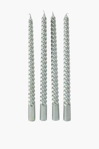 Pack Of 4 Spiral Dinner Candles