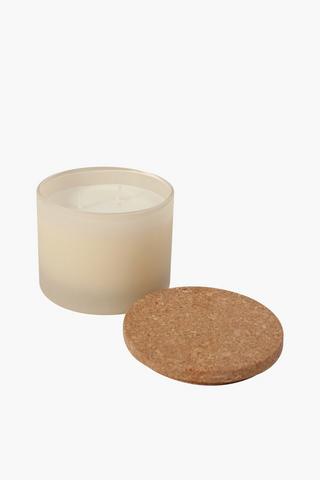 Vanilla And Cardamom Frosted Glass Candle, Large