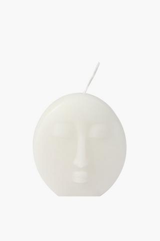 Moon Faced Pillar Candle 10x10cm
