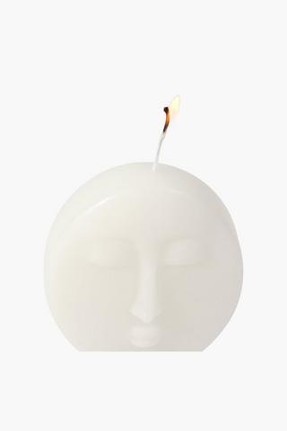 Moon Faced Pillar Candle 10x10cm