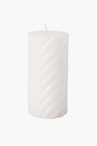 Mimosa Lily Spiral Pillar Candle, 7,5x15cm