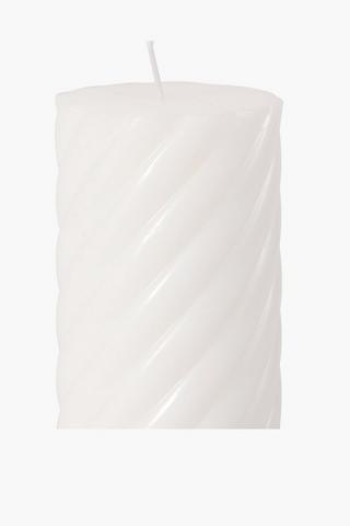 Mimosa Lily Spiral Pillar Candle, 7,5x15cm