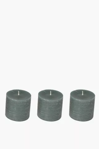 3 Fragranced Pillar Candles, 7x7,5cm