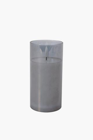 Glass Led Candle, 15cm