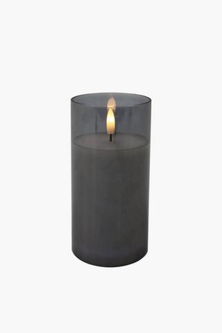 Glass Led Candle, 15cm