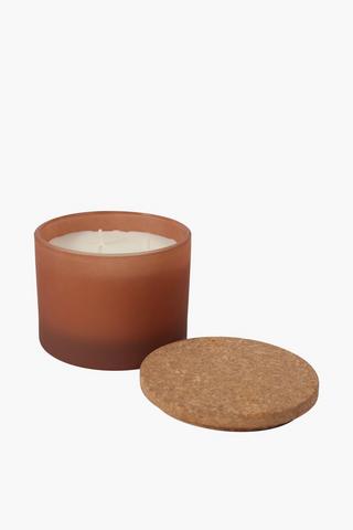 Rose Frosted Glass Candle, Large