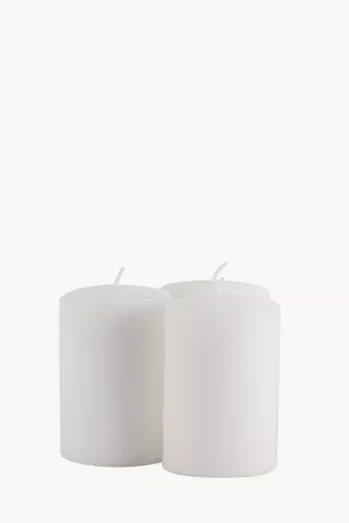 3 Unscented Pillar Candles 10cm