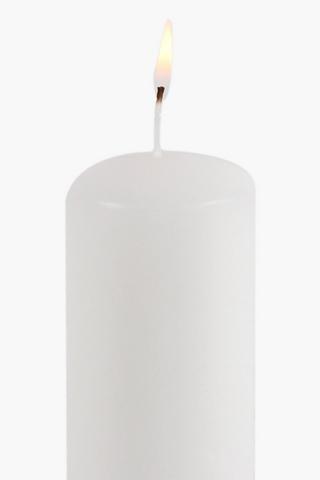3 Unscented Pillar Candles 10cm