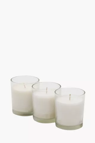 Pack Of 3 Glass Waxfill Candles