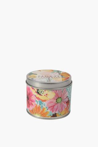 Floral And Tangerine Waxfill Candle