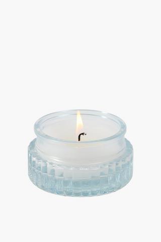 Blue Musk Ridge Glass Candle