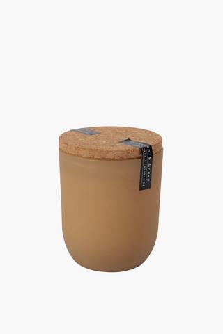 Honey And Cinnamon Frosted Glass Candle, Small
