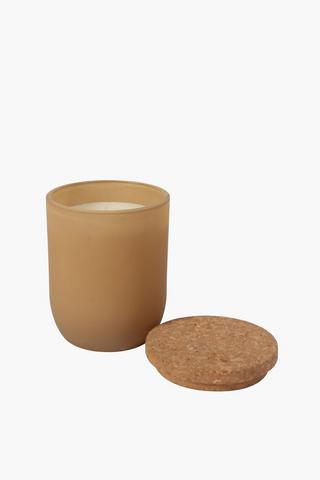 Honey And Cinnamon Frosted Glass Candle, Small