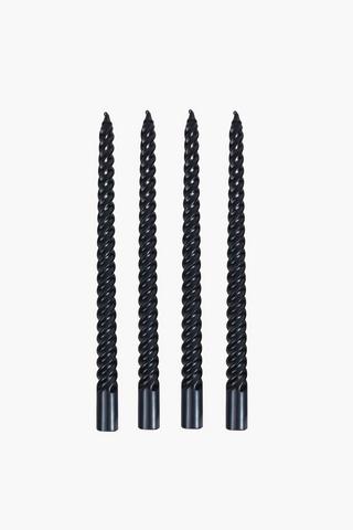 Pack Of 4 Spiral Dinner Candles